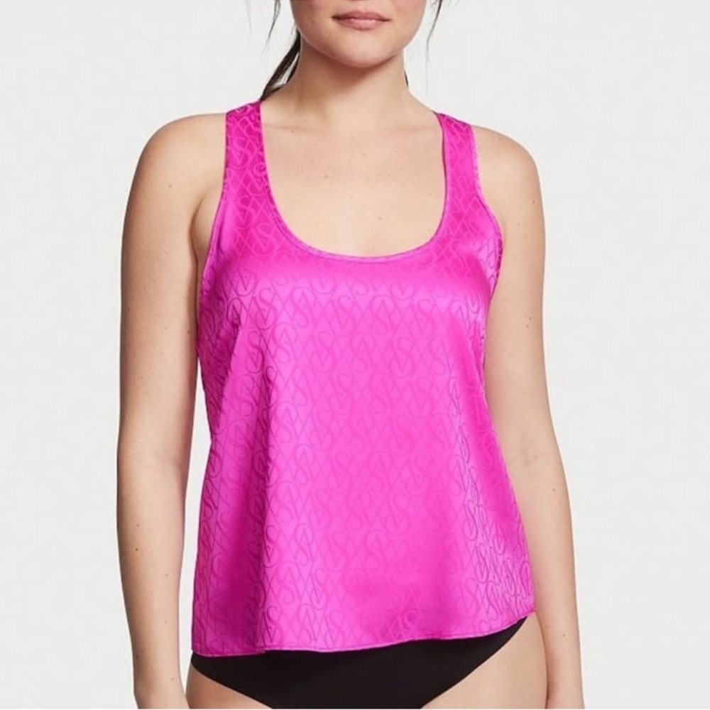 NEW Victoria's Secret satin racerback tank top women's S